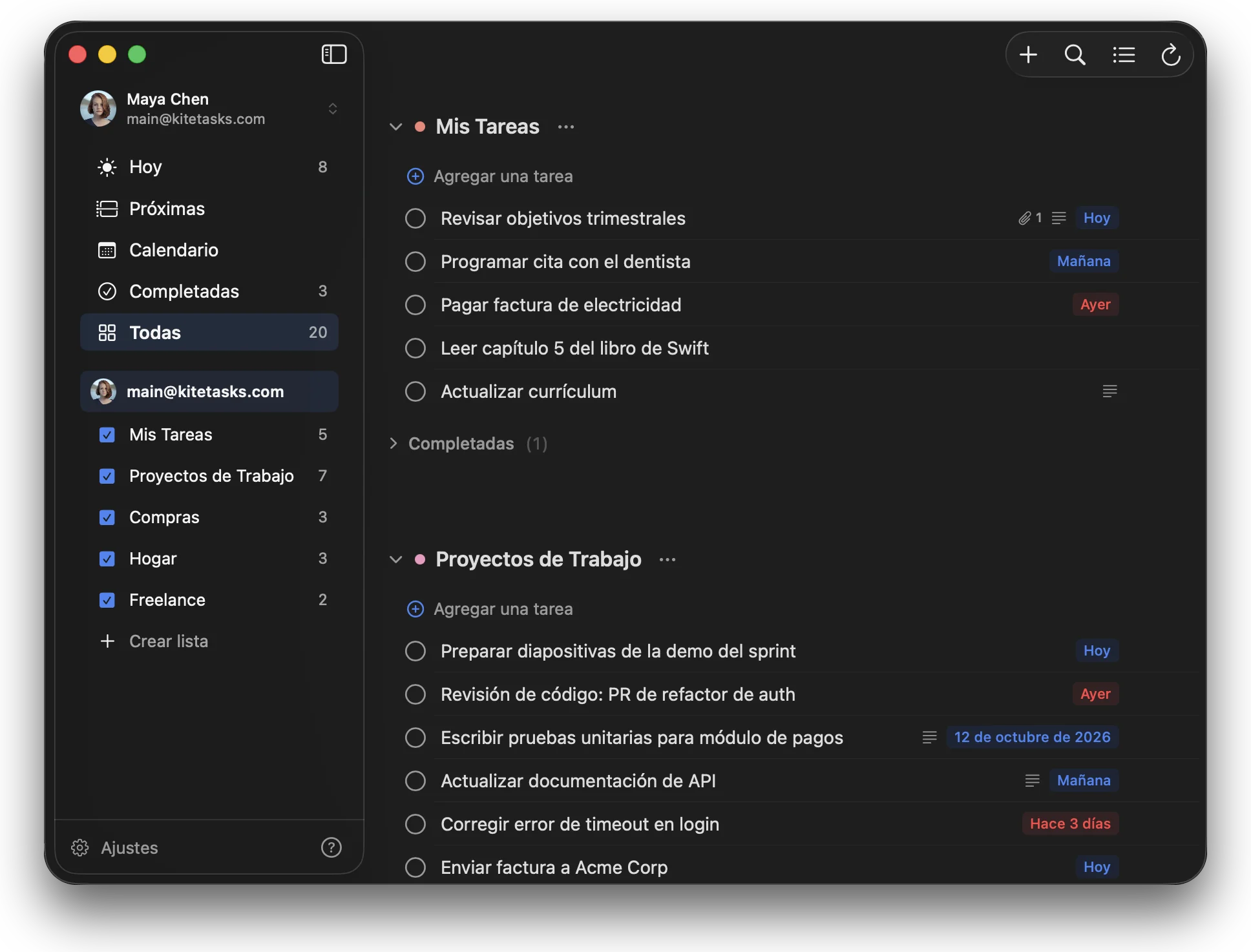 Vista de lista