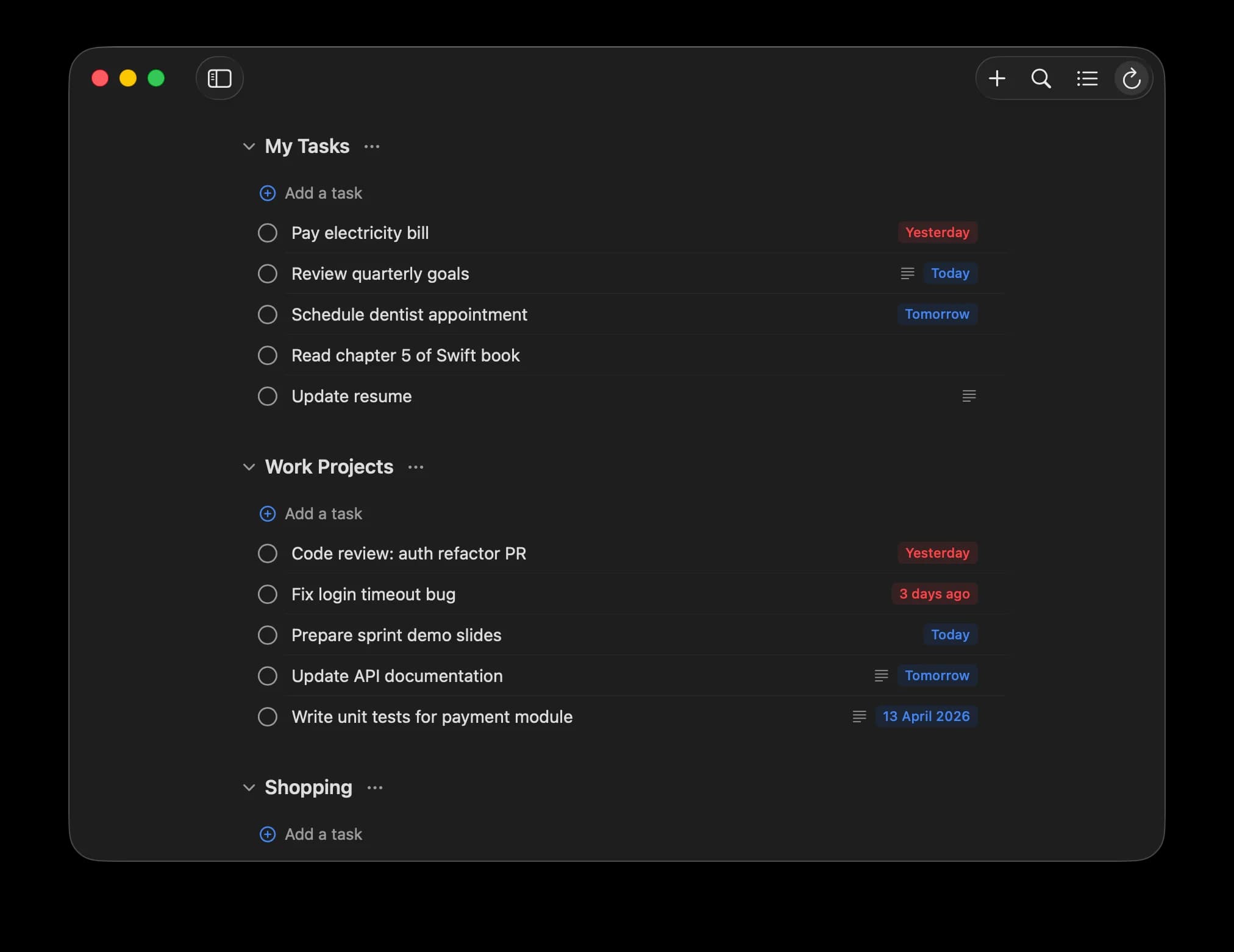 List view